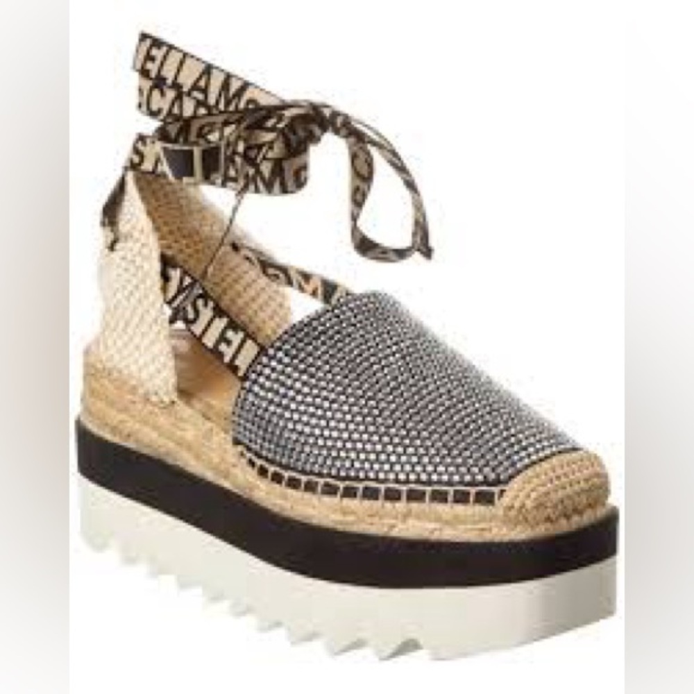 Stella McCartney Gaia crystal-embellished platform espadrilles New!